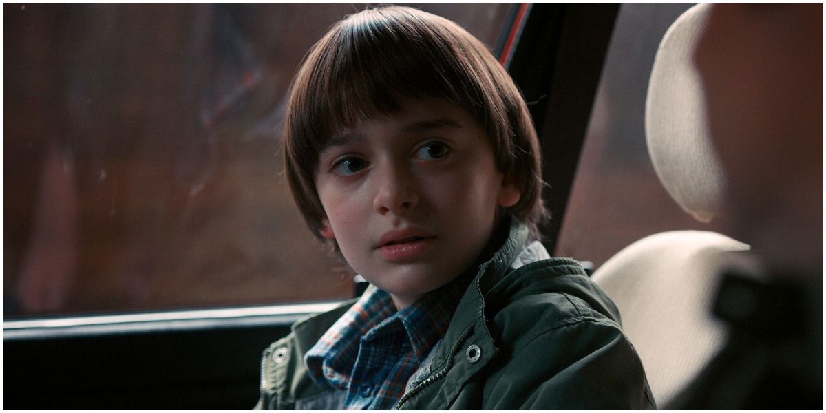 Will looks worried in a car in Stranger Things.