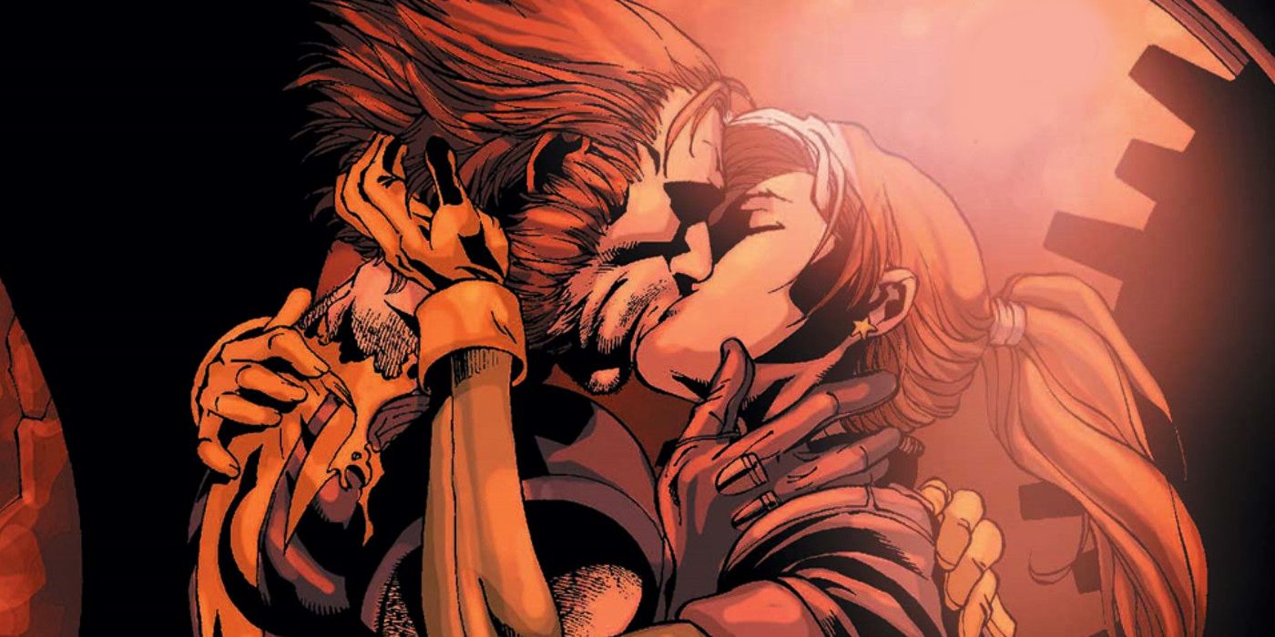 Wolverine and Rogue Kiss Marvel Comic