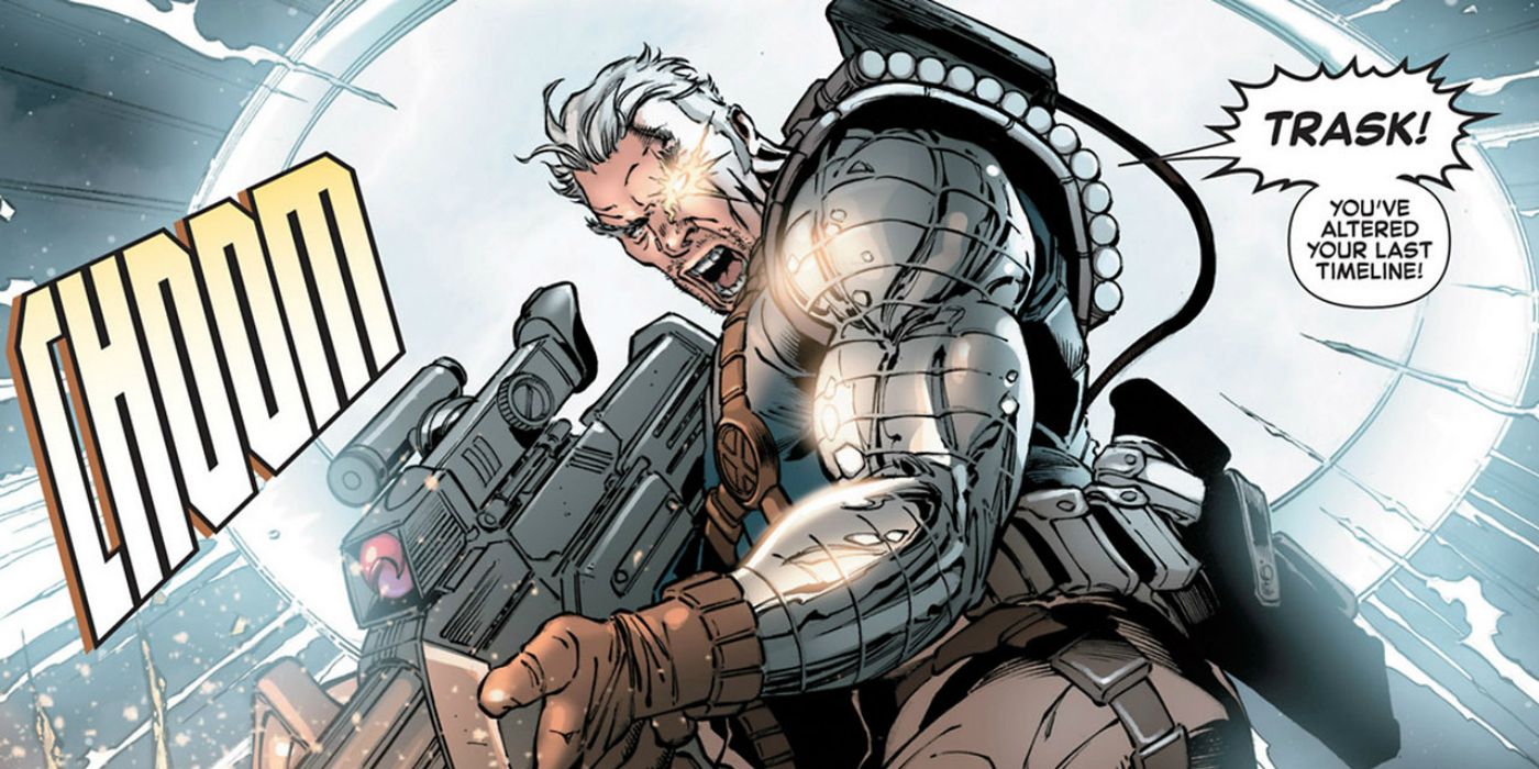 Cable comes out of time portal in Marvel Comics