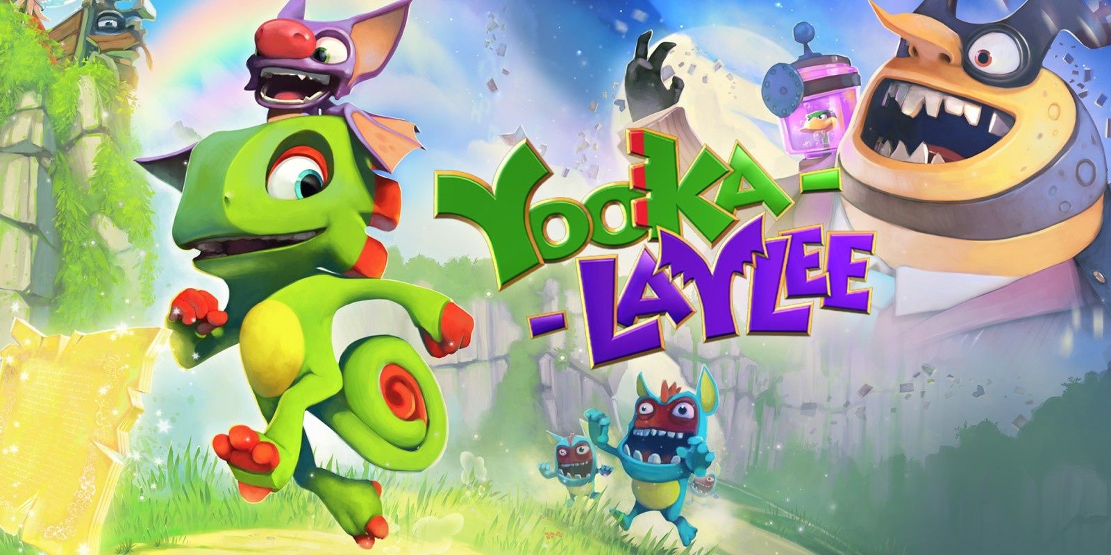 Banner for the video game Yooka-Laylee featuring the main characters