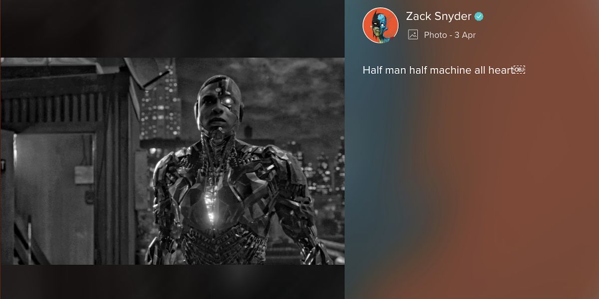 Zack Snyder Vero Cyborg Screengrab