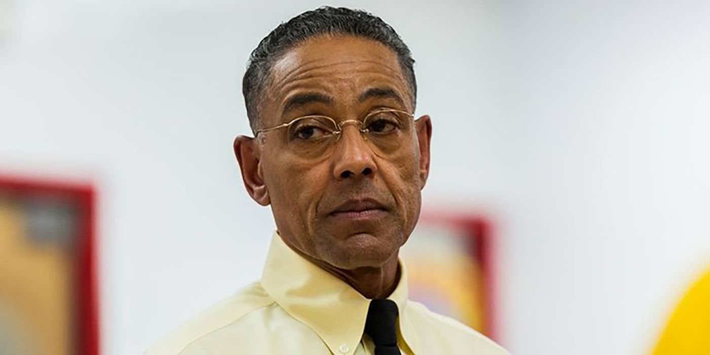 Gus Fring in Los Pollos Hermanos shirt and tie in Better Call Saul
