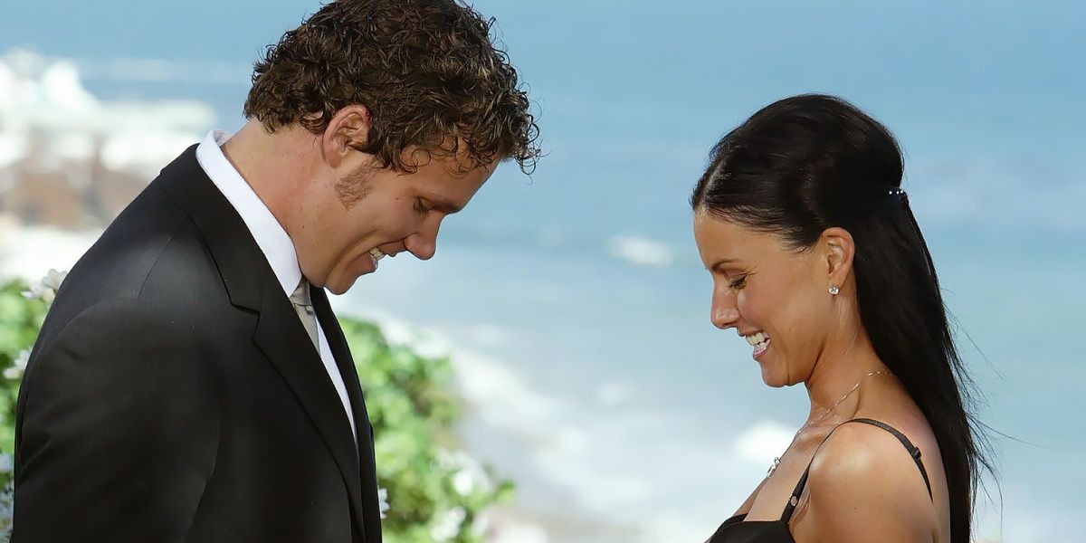 Bob Guiney And Estella Gardinier during the proposal in The Bachelor