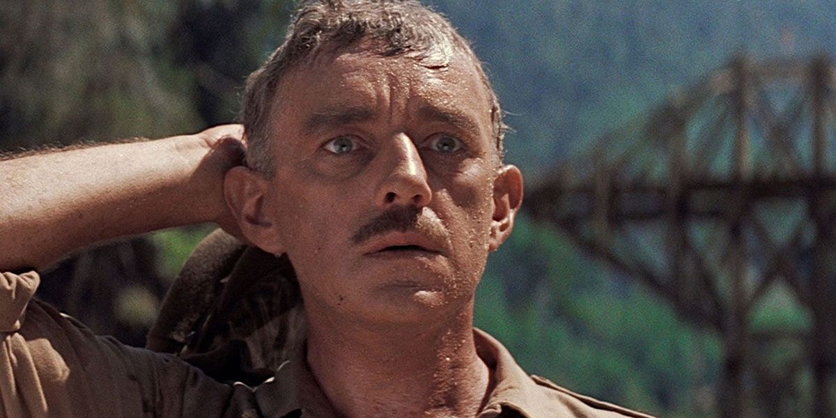 Colonel Nicholson looking surprised in The Bridge on the River Kwai