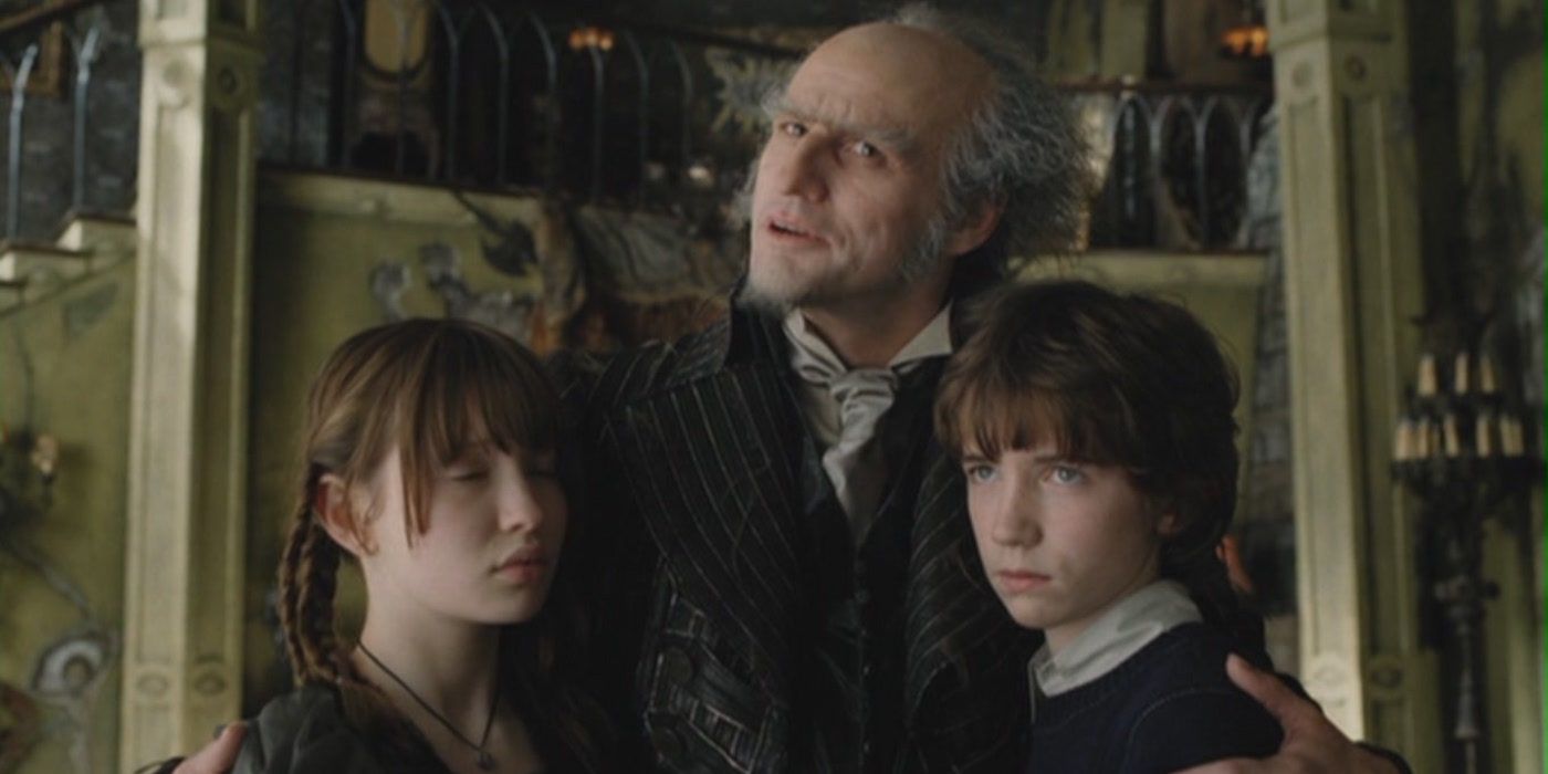 Count Olaf with two of the children