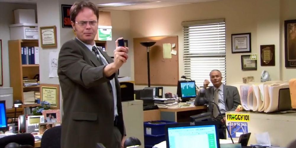 Dwight protecting Jim in The Office