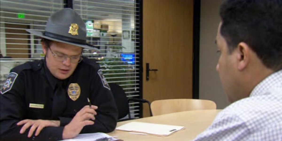 Dwight dressed as a sheriff on The Office