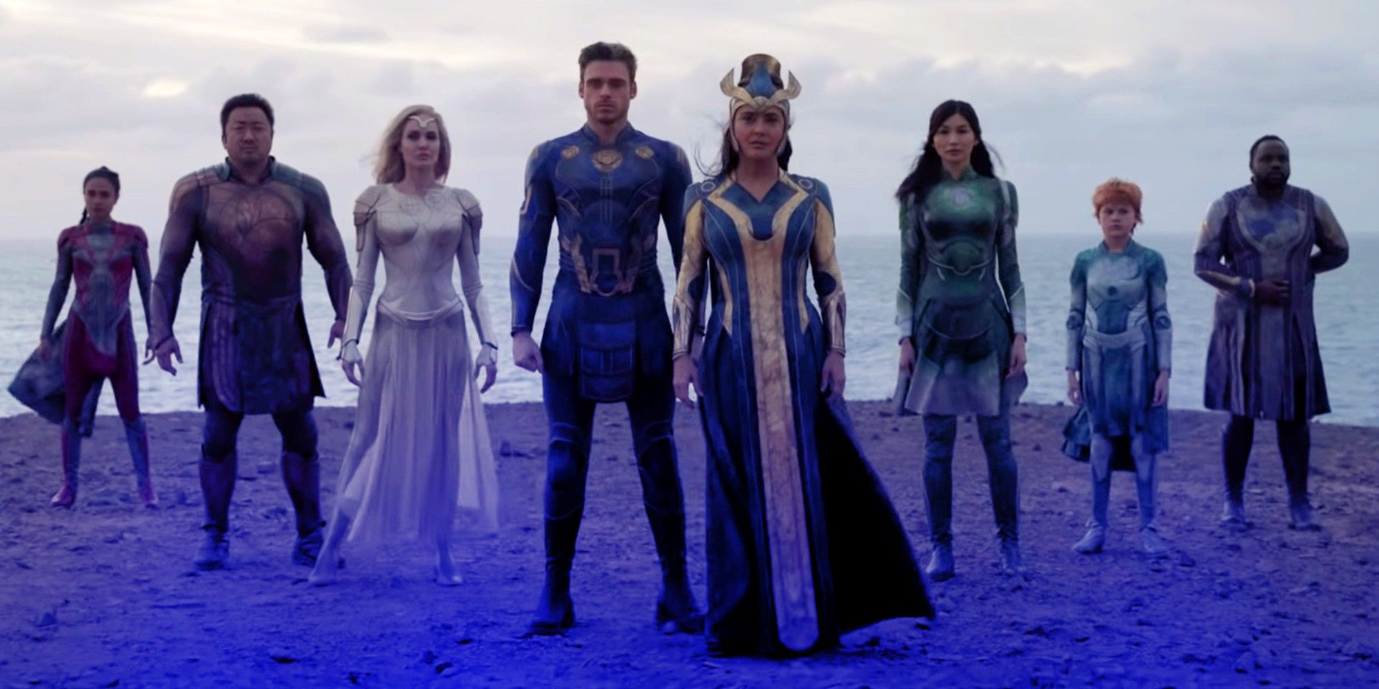 eternals standing on cliff from MCU movie