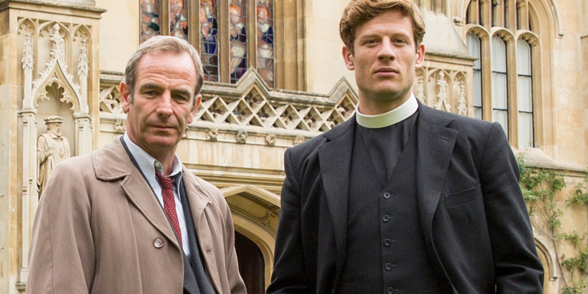 The cast of Grantchester posing for a photo.