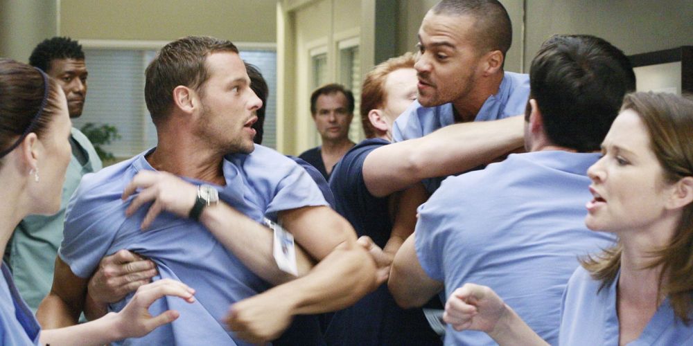 The doctors fighting in the Grey's Anatomy episode &quot;I Saw What I Saw&quot;
