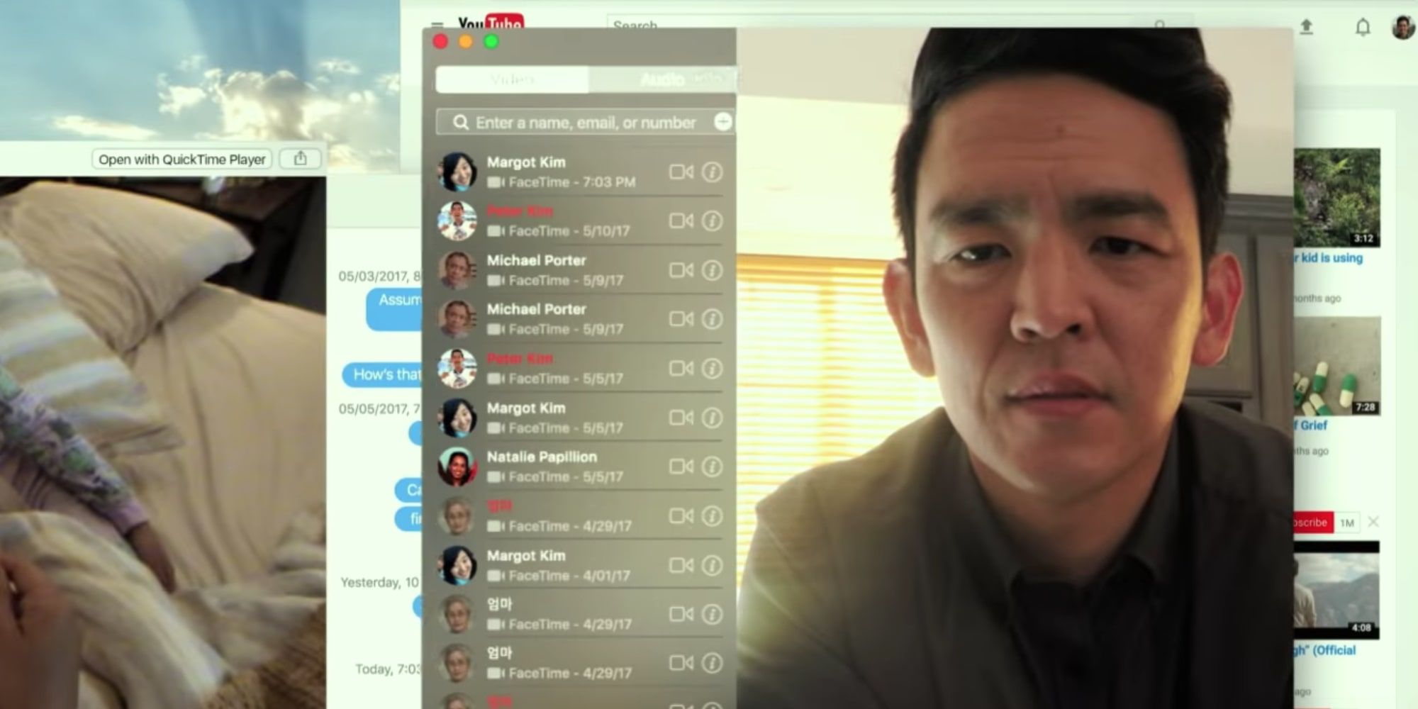 John Cho on Facetime in Searching