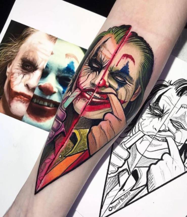 Heath Ledger Joker Tattoo Black And White / Heath Ledger Joker Card Black And White Page 1 Line ...