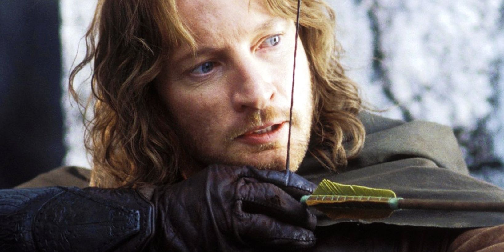 An image of Faramir firing an arrow in Lord of the Rings