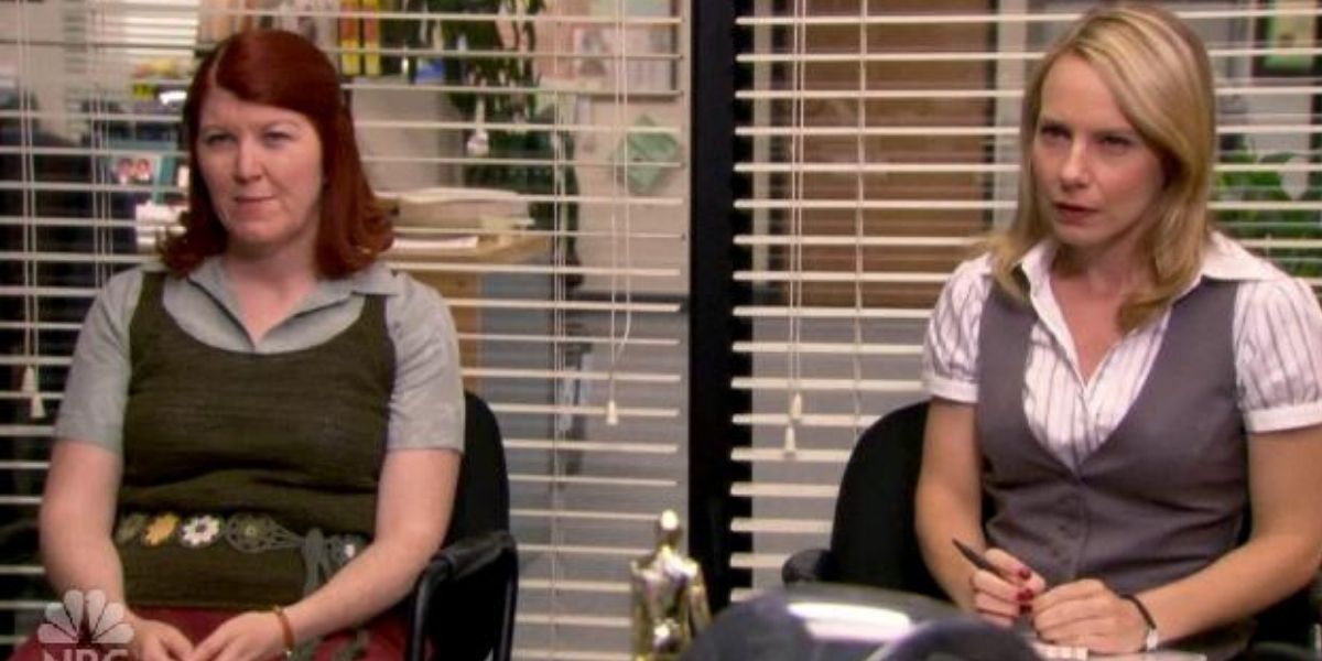 Meredith and Holly sit in the Office.