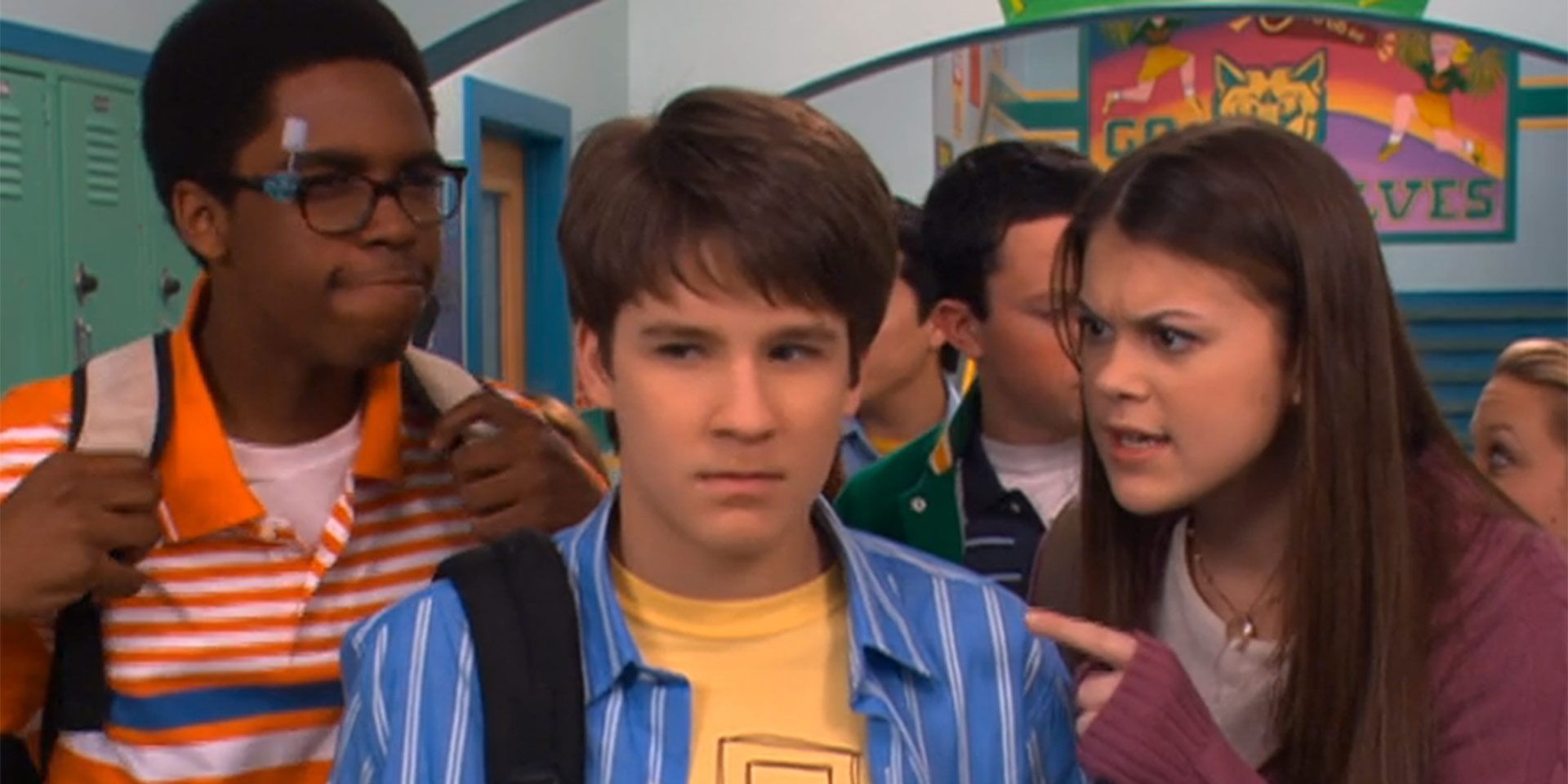 Moze and Cookie looking at Ned in Ned's Declassified School Survival Guide