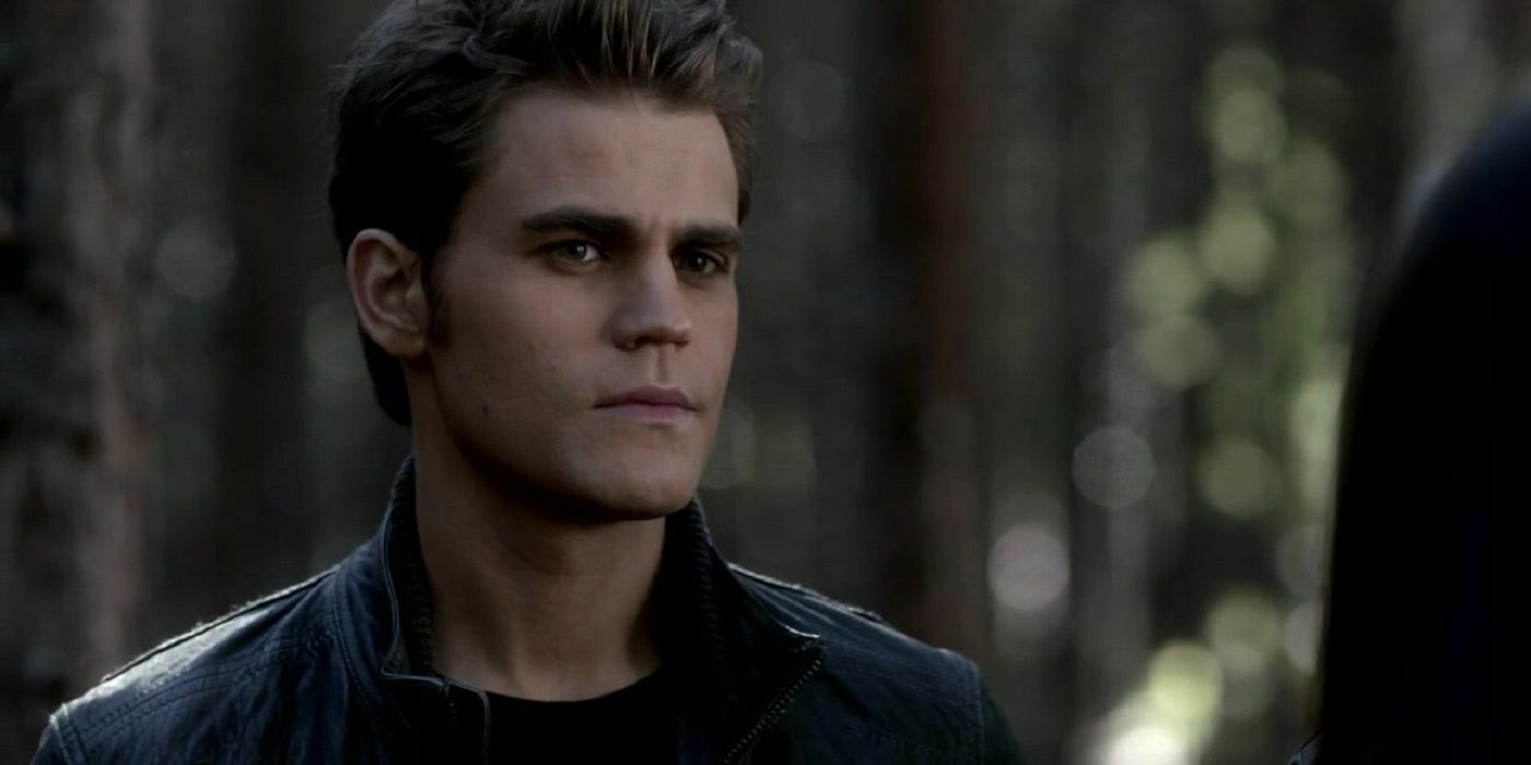 Stefan in the woods in The Vampire Diaries.