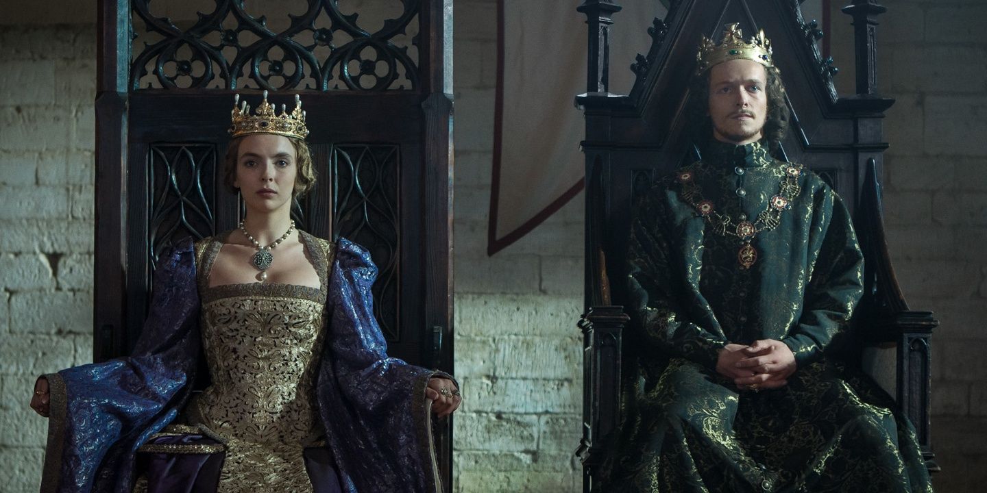 Jodie Comer as Elizabeth with Henry VII in The White Princess