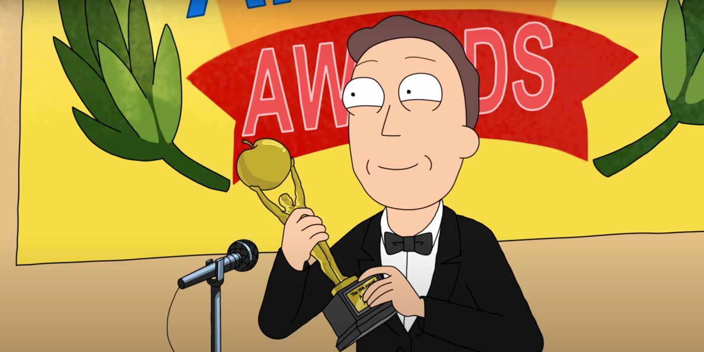 Jerry accepts an Apply Award on Rick and morty