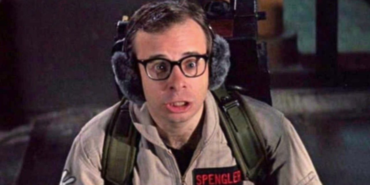 Rick Moranis in a Ghostbusters outfit in Ghostbusters 2