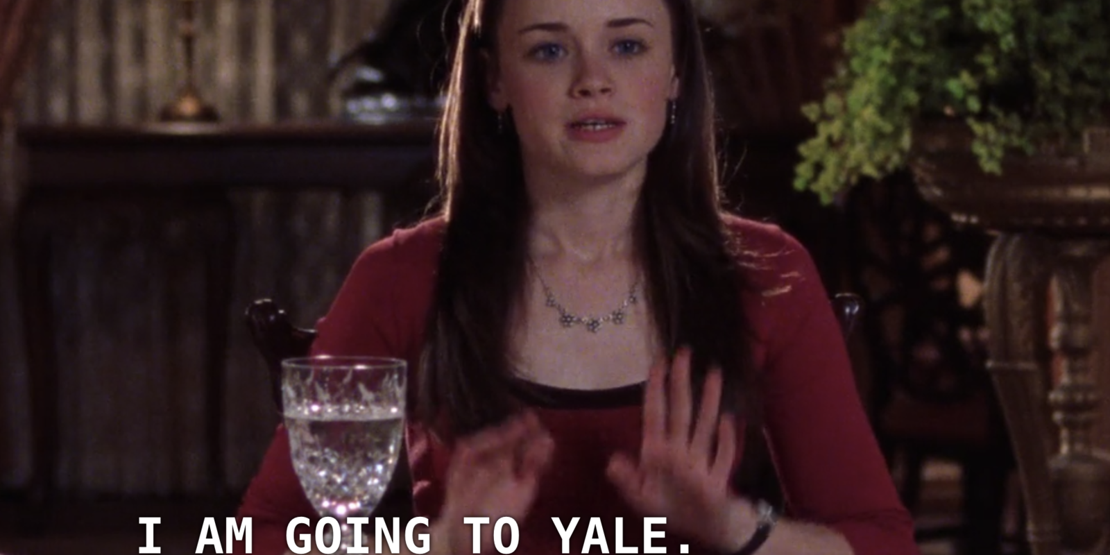Rory announcing that she's going to Yale on Gilmore Girls