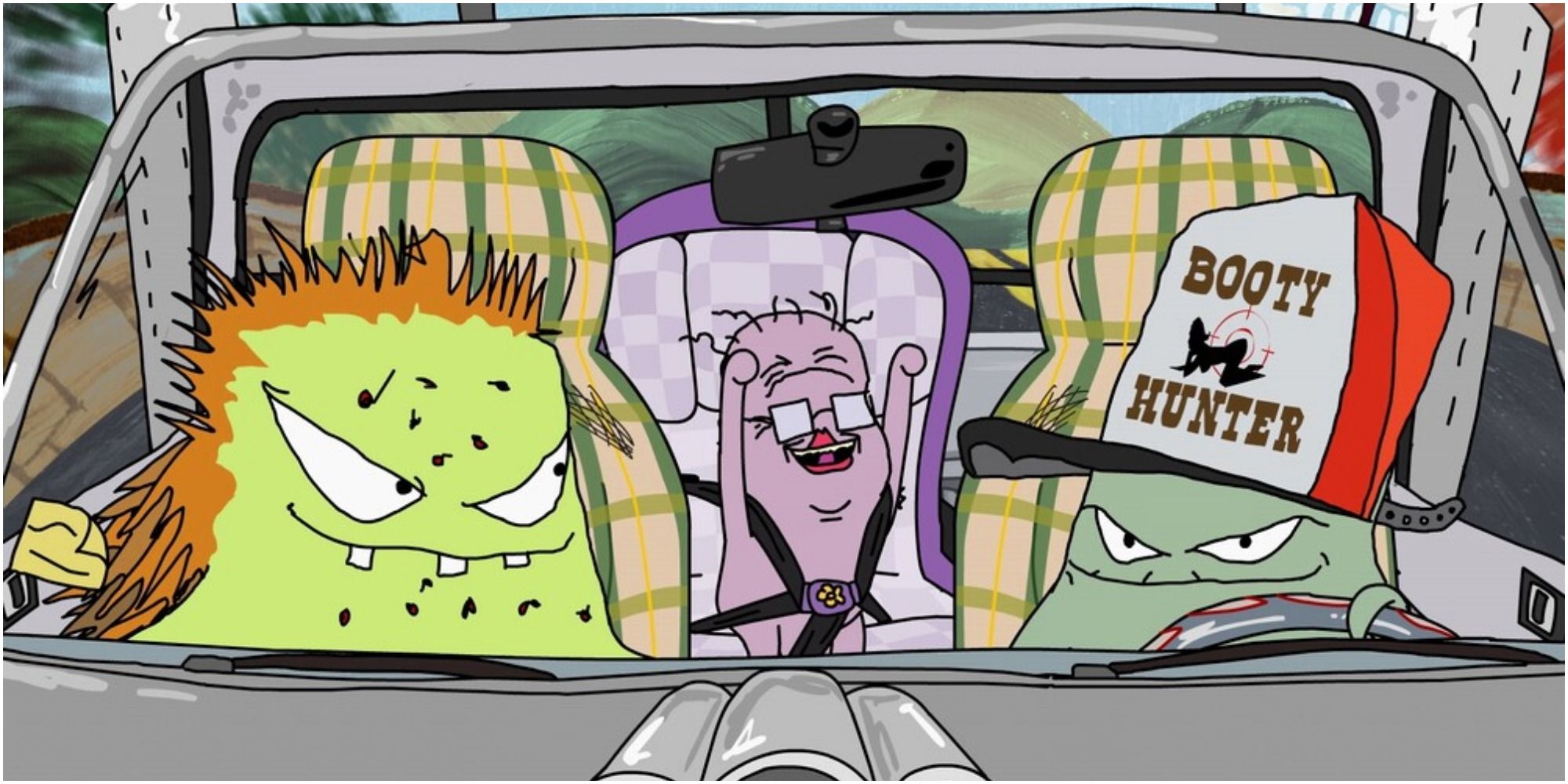 The Cuylers in a car in Squidbillies