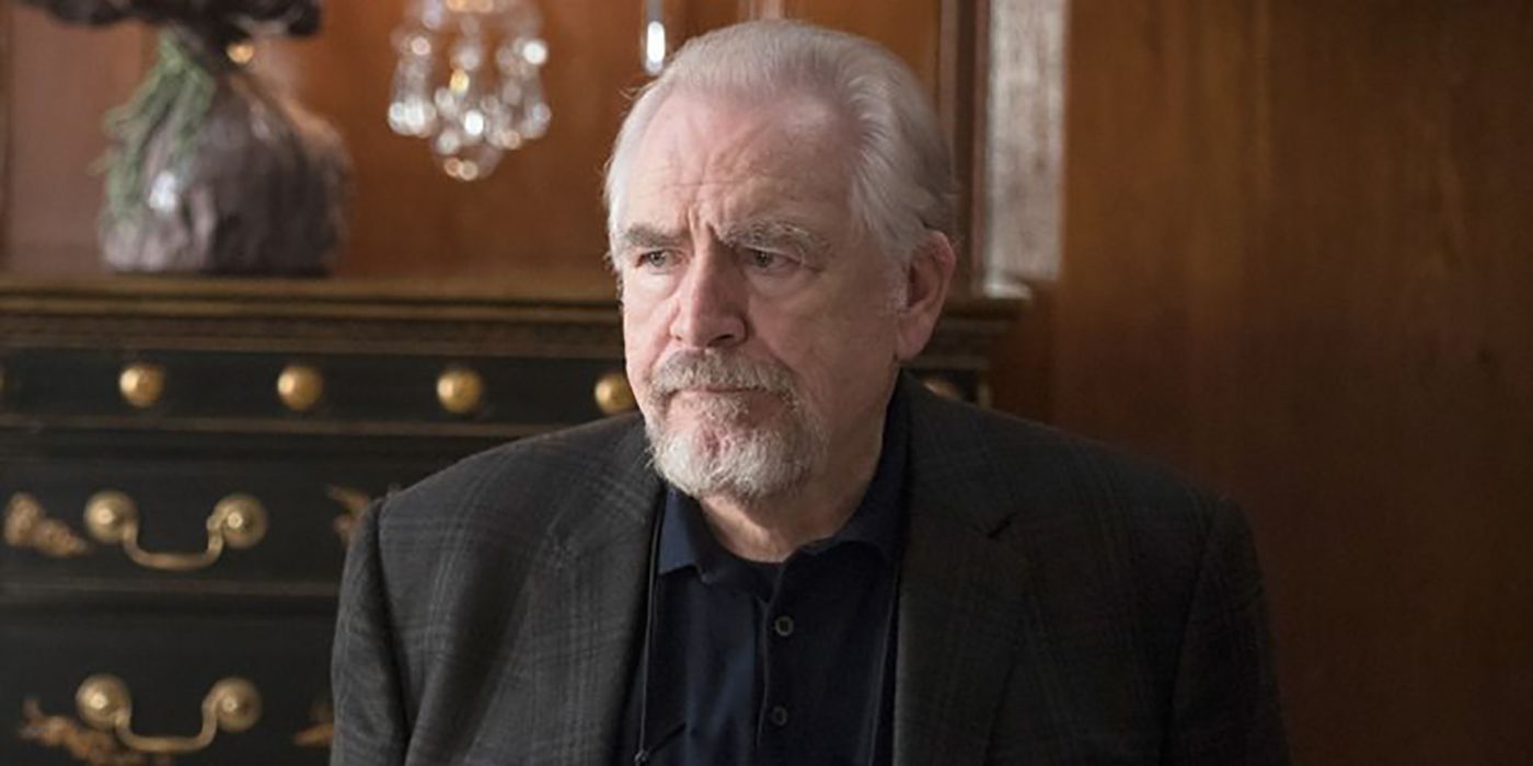 Logan Roy sitting in a chair in his office, looking angry in a scene from Succession.