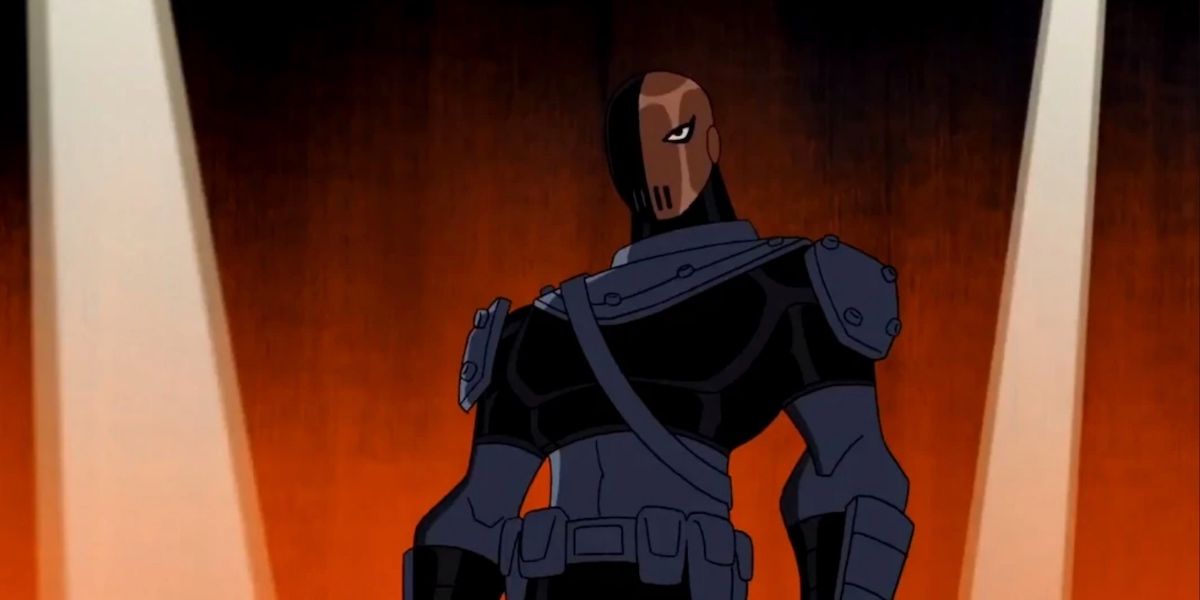 Slade standing in the shadows in Teen Titans