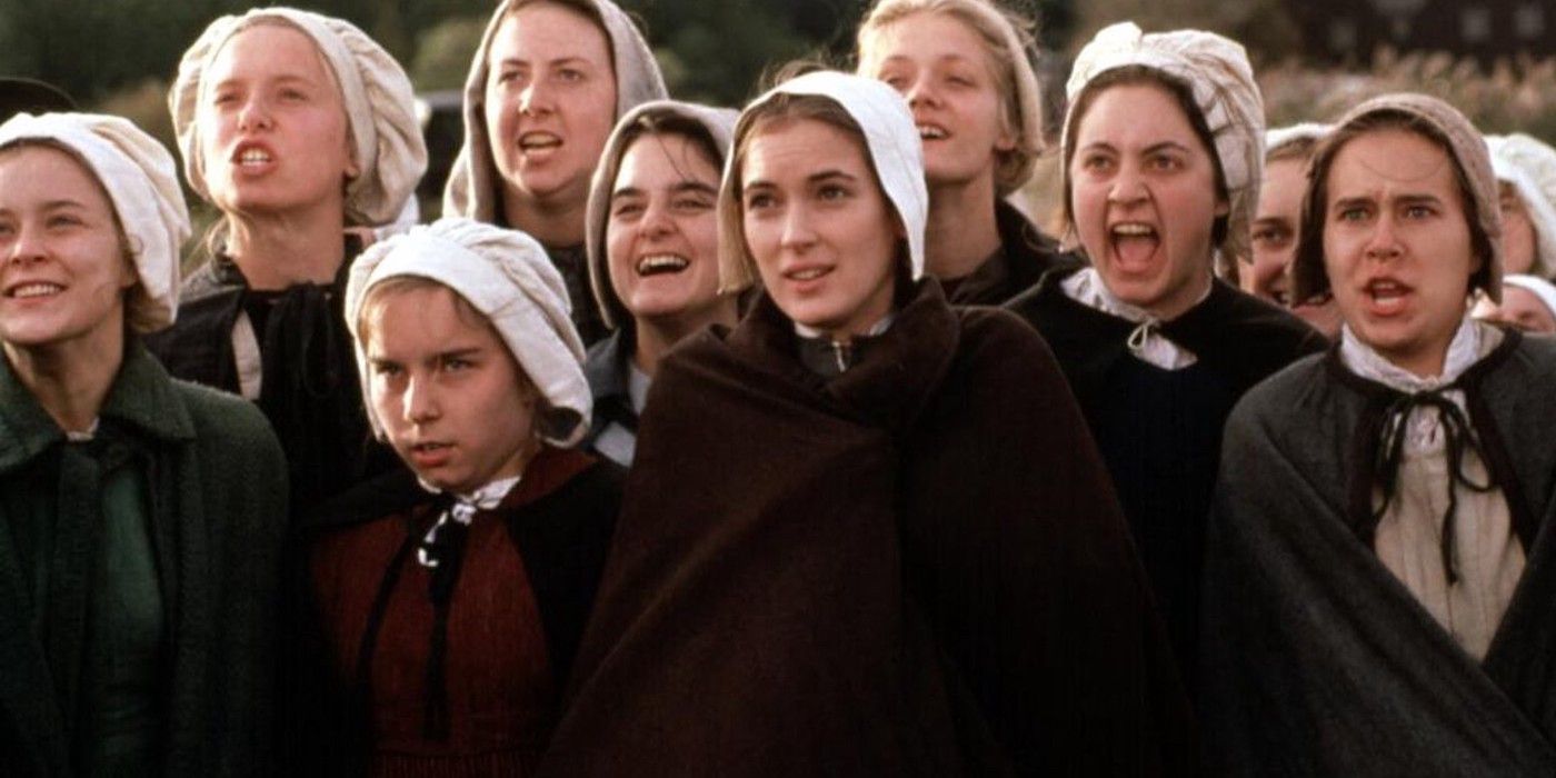 Winona Ryder and cast members in The Crucible