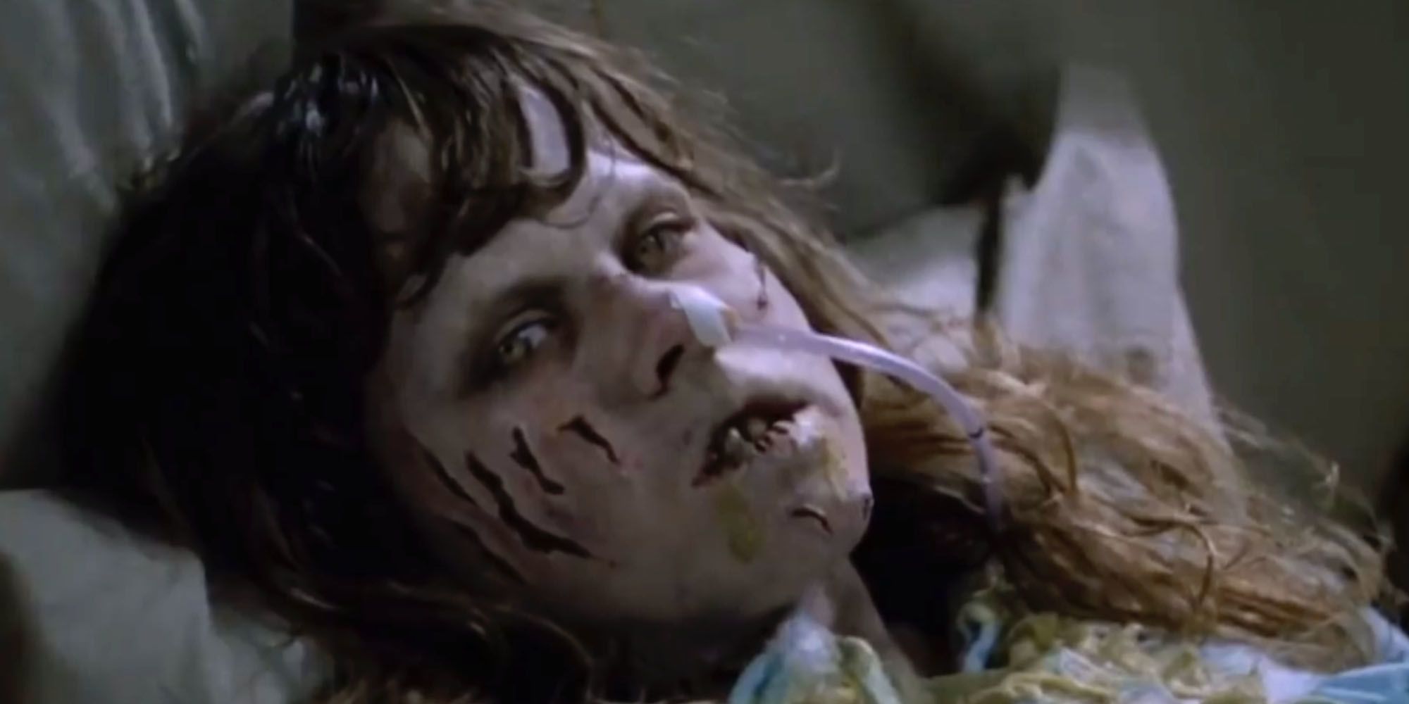 The Exorcist: Regan in bed.
