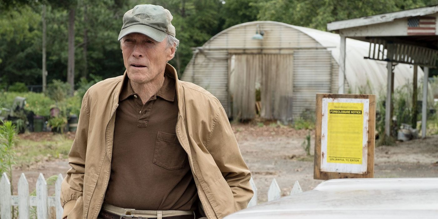 Clint Eastwood as Earl Stone looking pensive in The Mule.