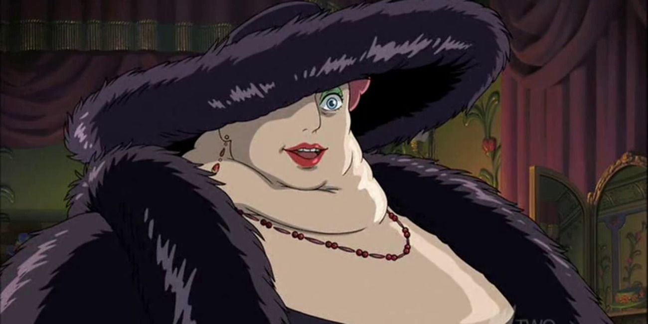 The Witch of the Waste looking pleased in Howl's Moving Castle