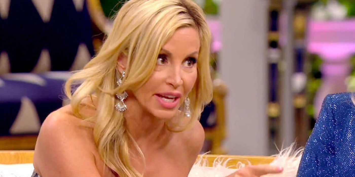 RHOBH’s Camille Grammer talking and pointing during the reunion episode