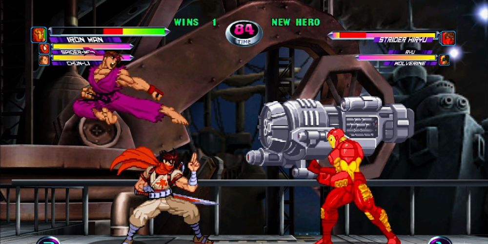 Iron Man fighting in Marvel vs. Capcom