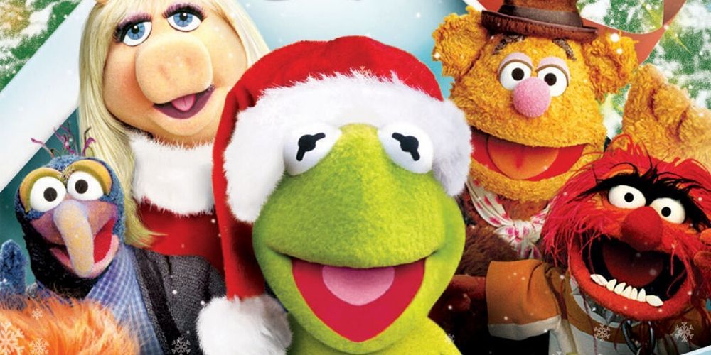 Kermit and the Muppet gang looks at the camera in A Very Merry Muppet Christmas Movie