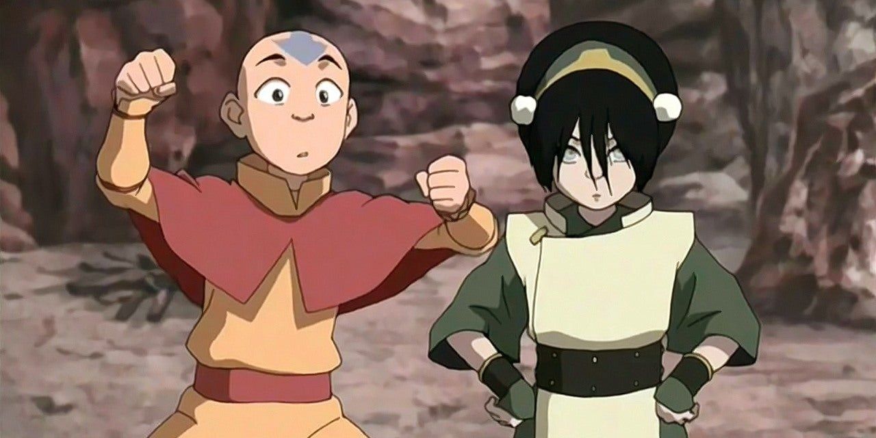 Toph trains Aang in Avatar: The Last Airbender.