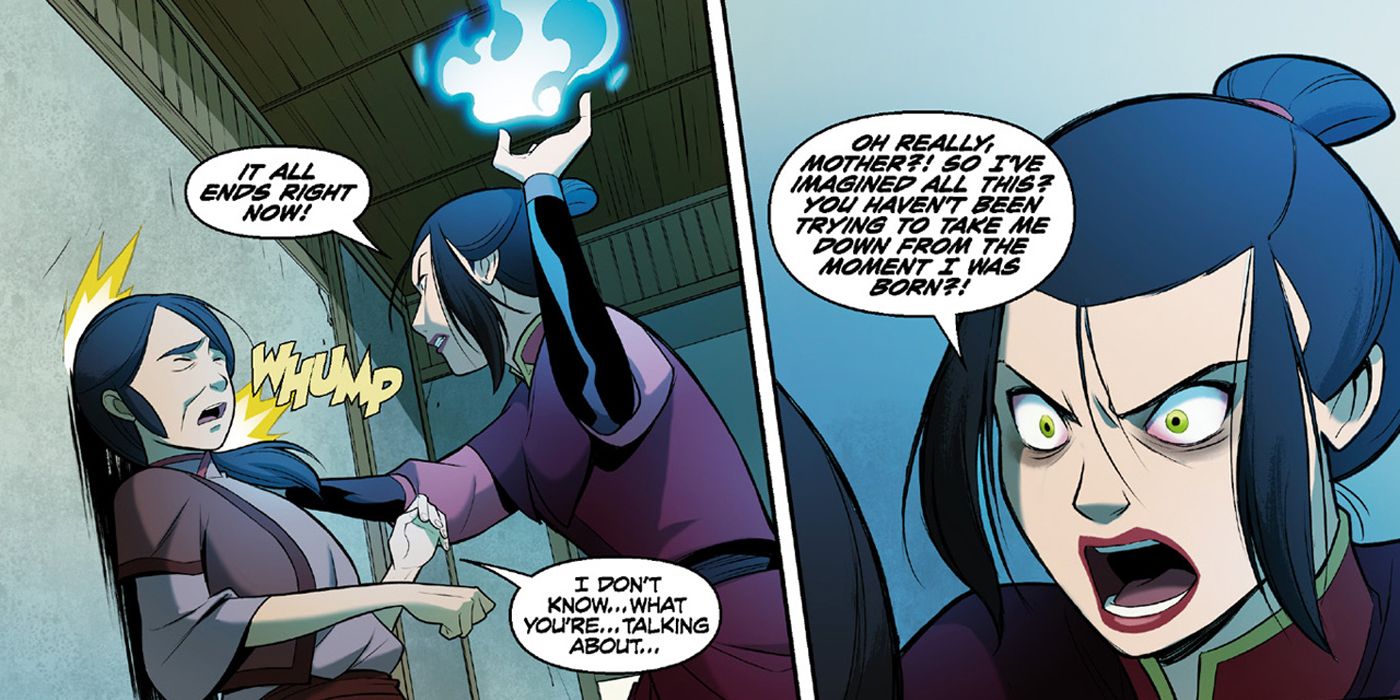 Azula threatening her mother in the Avatar comic The Search