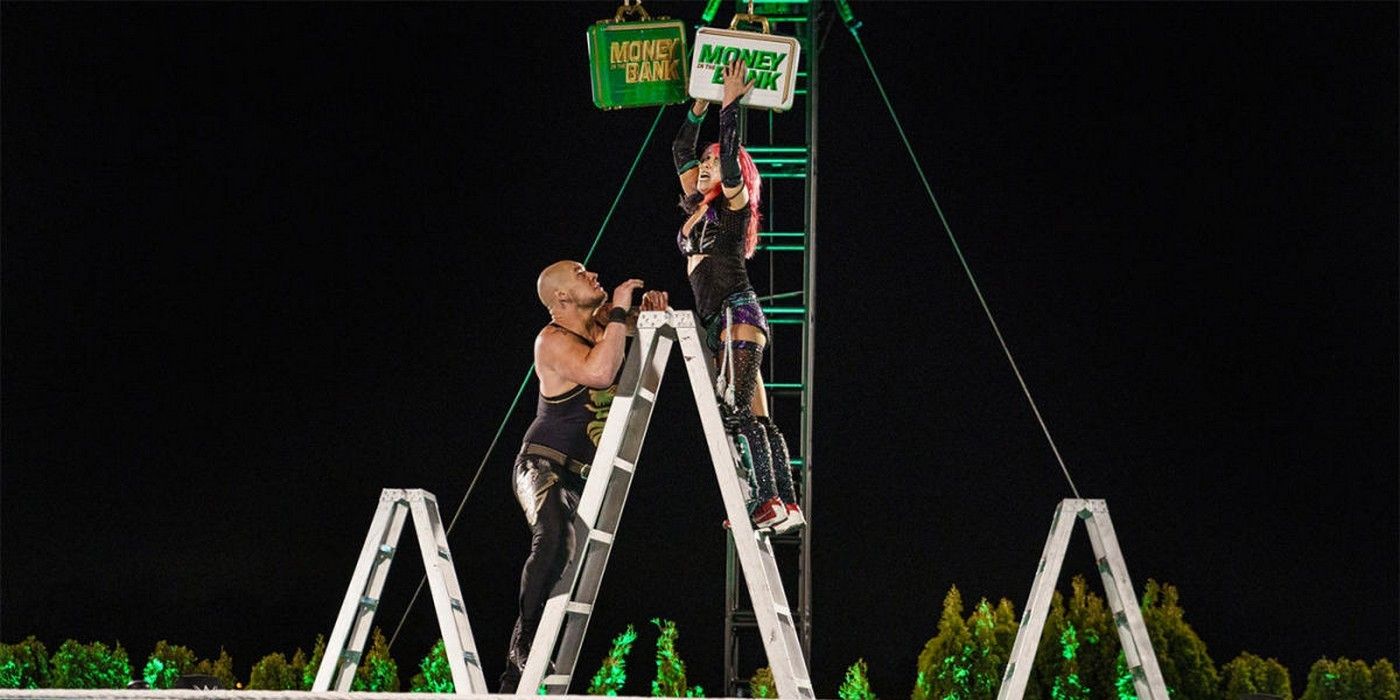 Baron Corbin and Asuka at WWE Money in the Bank 2020