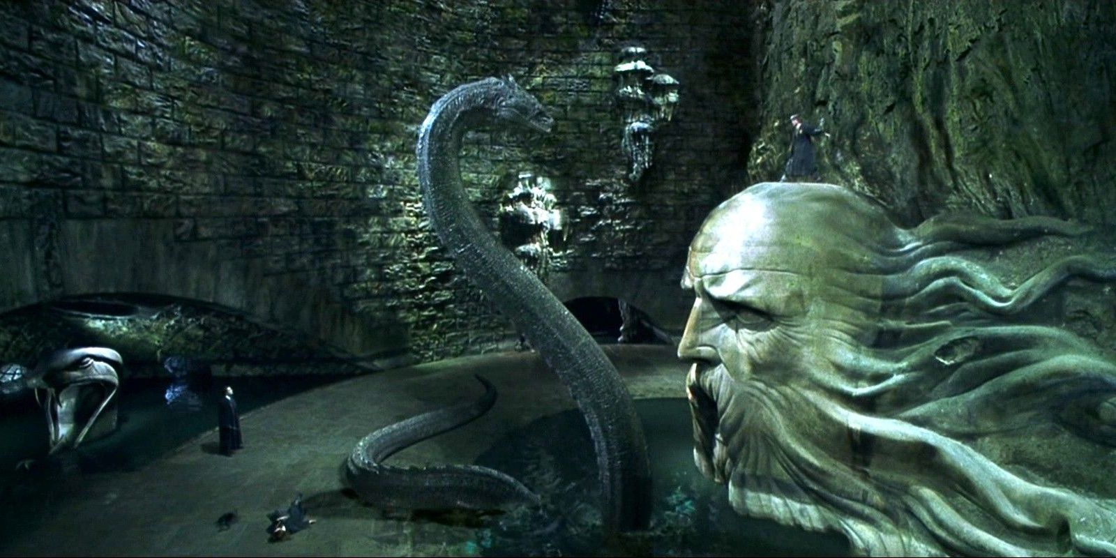 The Basilisk appears in front of Harry in the Chamber of Secrets
