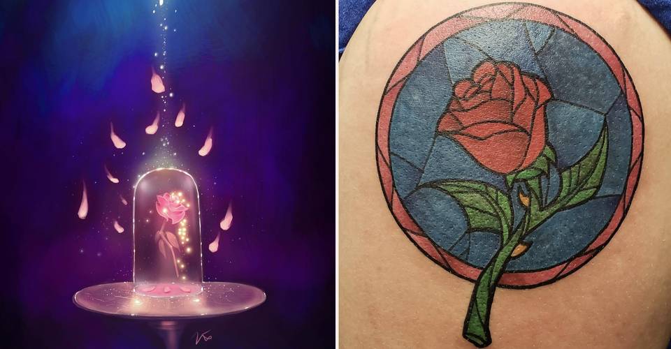10 Best Fan Art Tattoos Of The Beauty And The Beast Rose