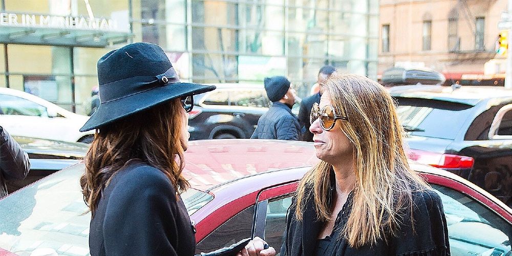 Bethenny and Jill talking outside of Bobby's funeral on The Real Housewives Of New York City