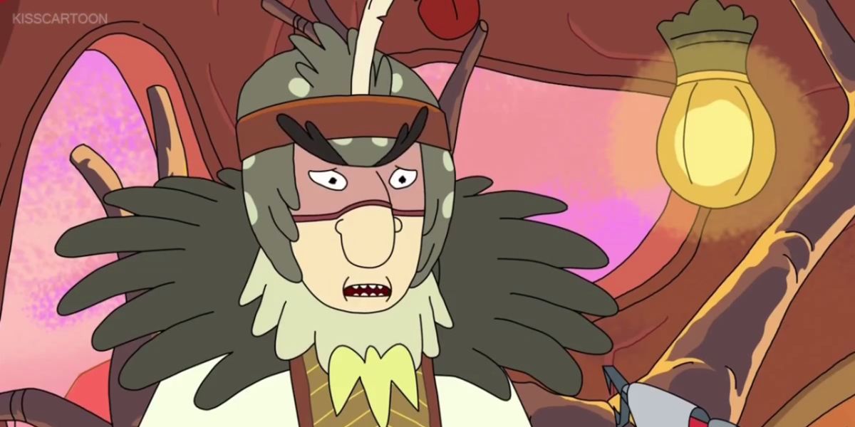 Bird Person at his house in Rick and Morty