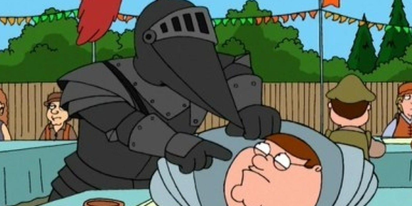 Black Knight attacking Peter in Family Guy
