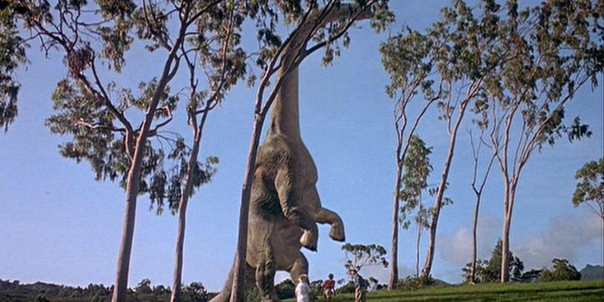 Brachiosaurus standing on its hind legs in Jurassic Park