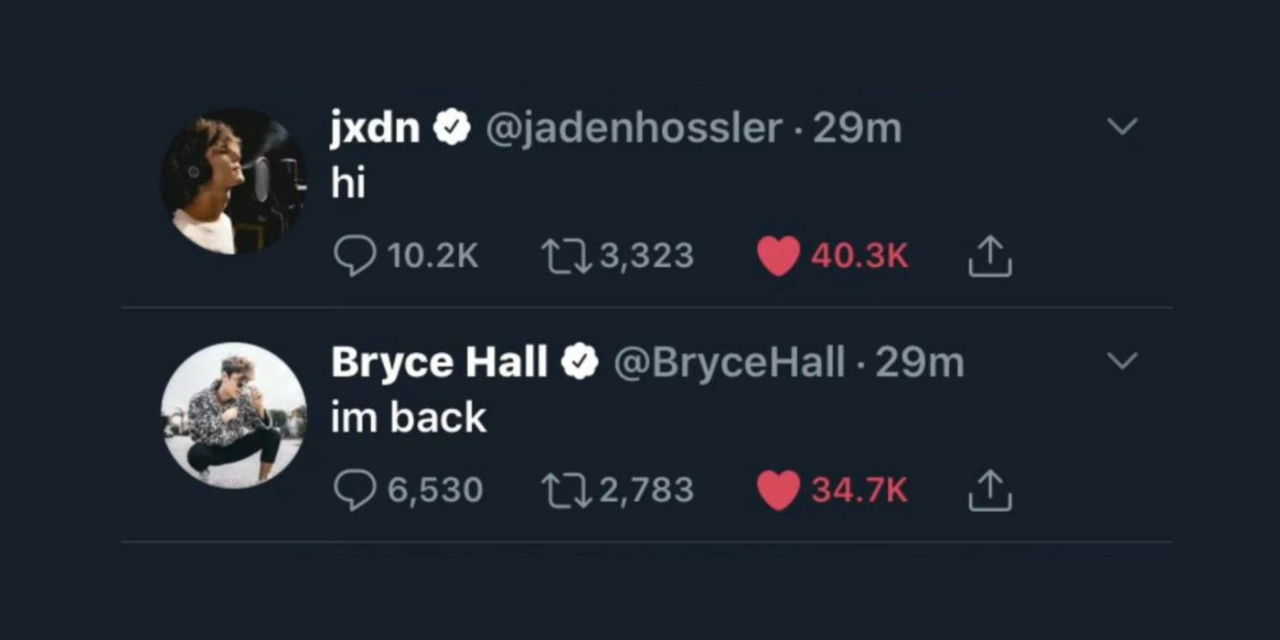 Bryce Hall & Jaden Hossler Delete Viral Tweets With Thousands of RTs Sent After Arrests