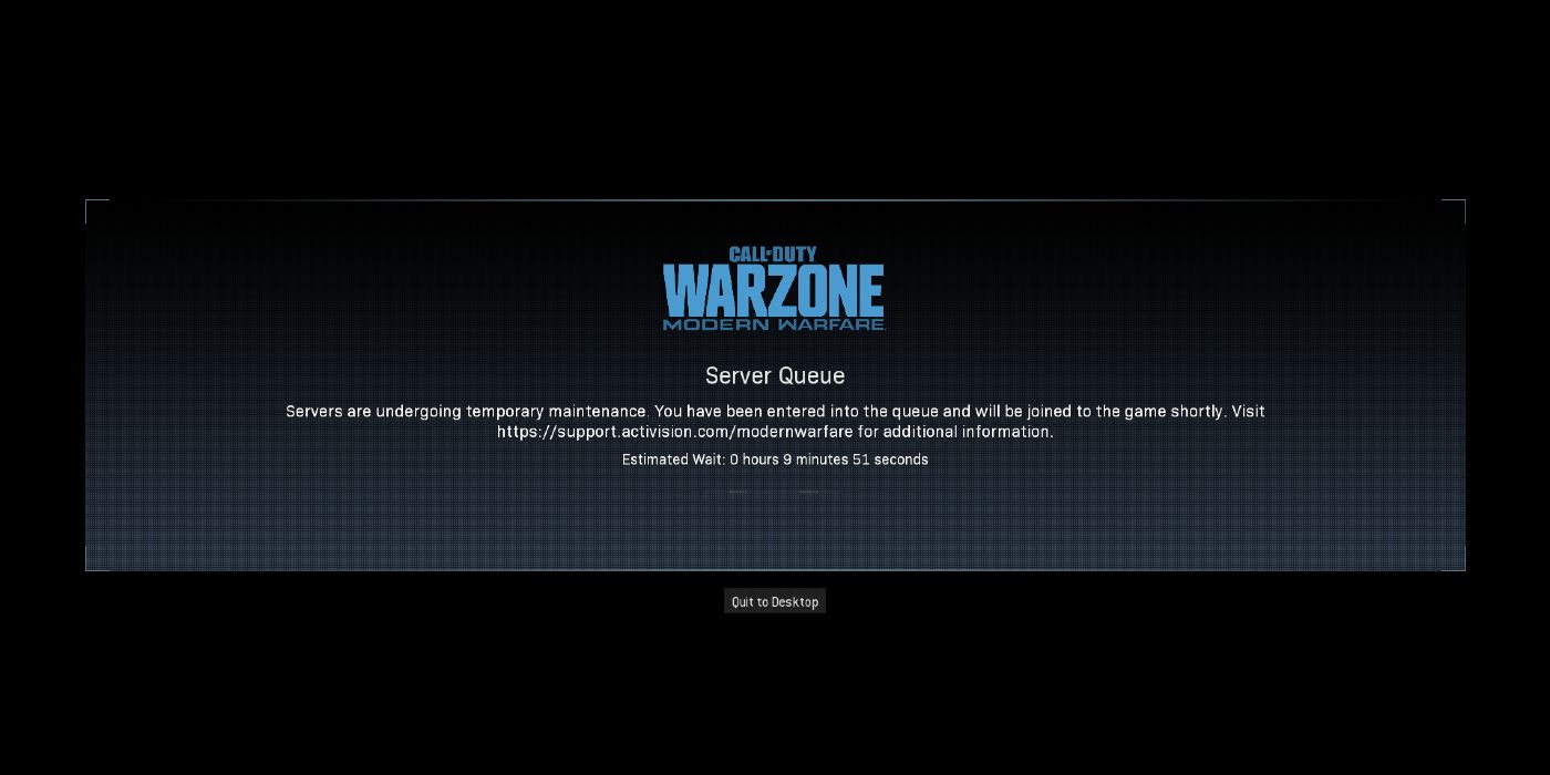 Call of Duty Warzone Error Message