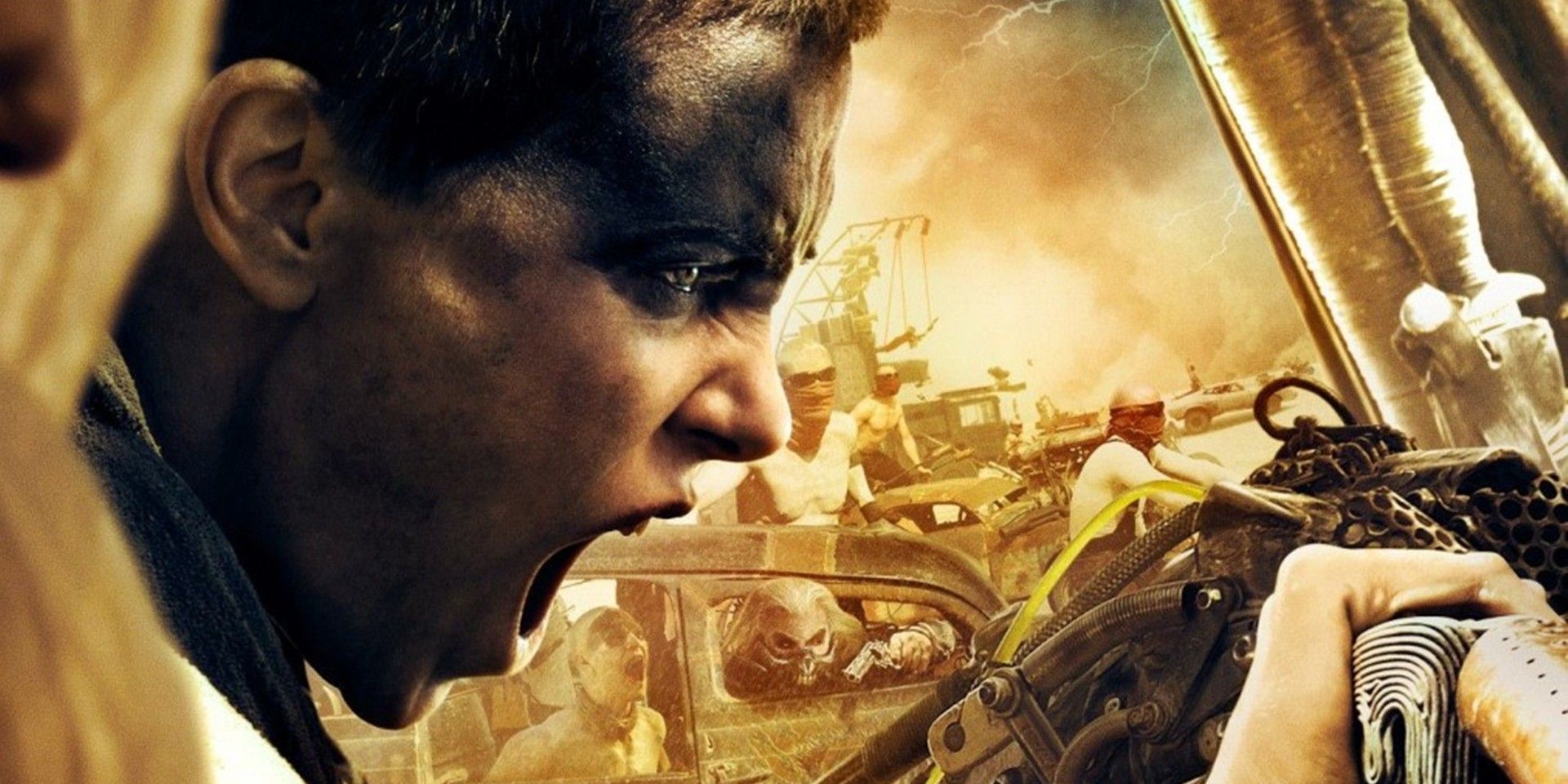 Charlize Theron as Furiosa in Mad Max Fury Road banner