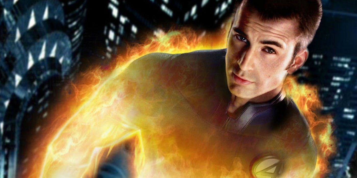 Chris Evans as Human Torch in the original Fantastic Four