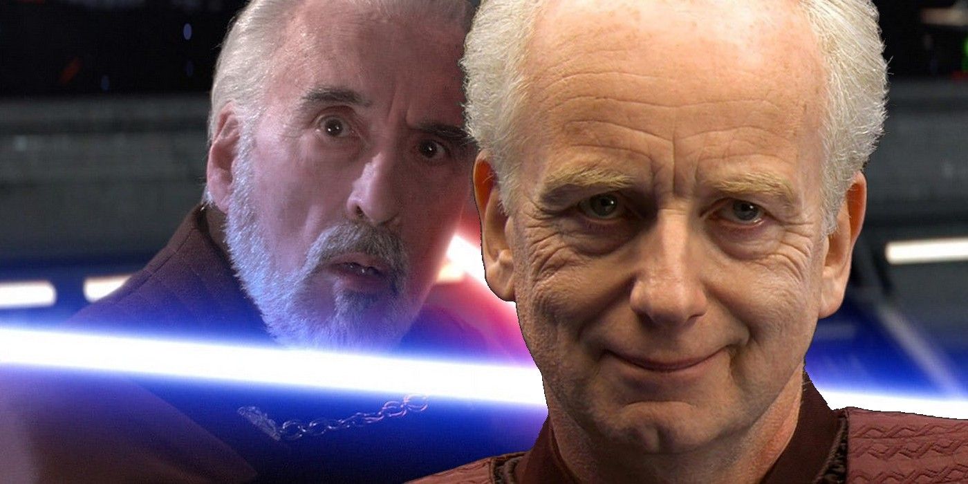 Christopher Lee as Count Dooku and Ian McDiarmid as Palpatine in Star Wars