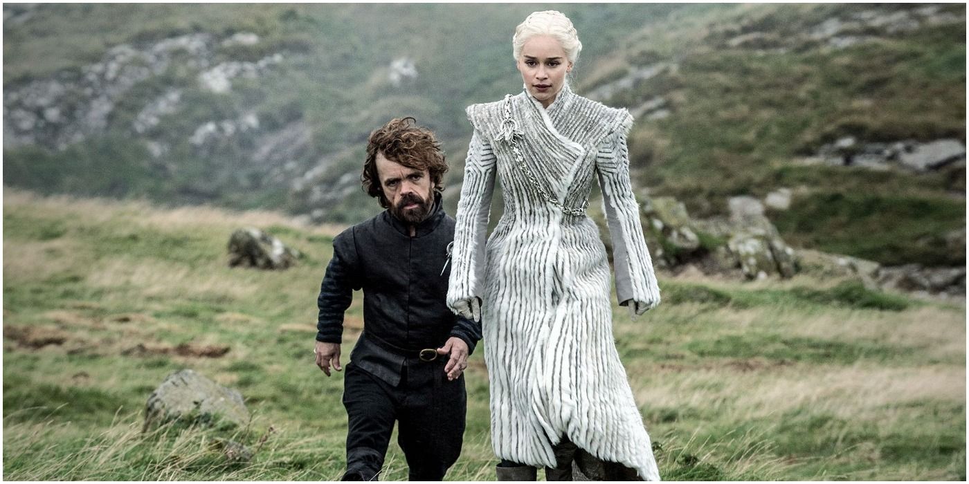 Daenerys walking with Tyrion in Game of Thrones