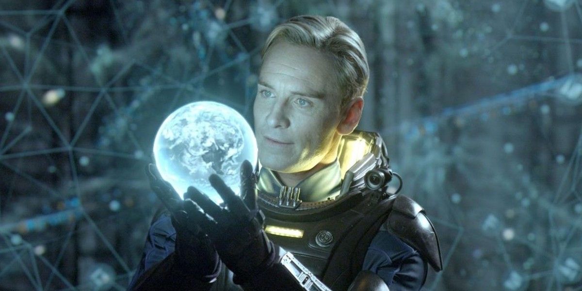David holding a hologram of Earth in Prometheus 2012
